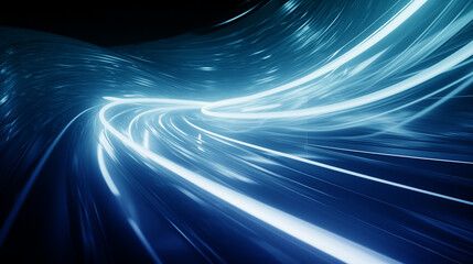 Poster - high speed light trails abstract background, technology wallpaper, neon glowing light motion effect,