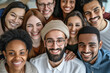 © Ishra - A diverse group of People, Portrait showcasing employees from various backgrounds coming together to celebrate diversity. Smiling multicultural young and matured professional business people concept