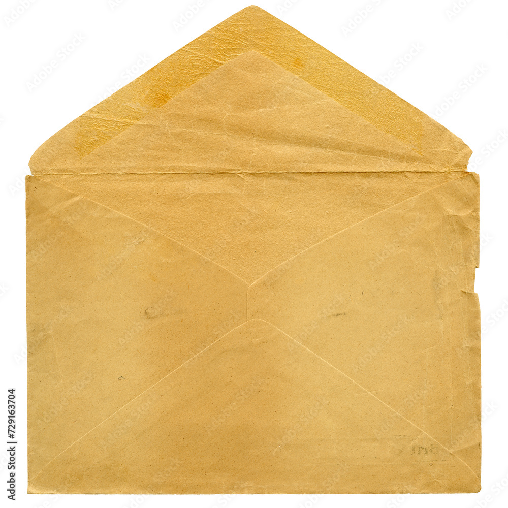 Photo Stock Back and inside of open vintage antique envelope, faded and ...