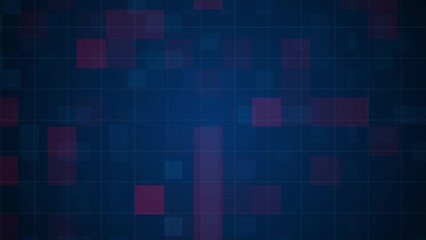 Poster - 4k abstract technology Futuristic Blackground Internet Big Data Security block red and blue and Smooth moving grid with gradient background.