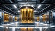 Quantum Computer in a special room with gold plating