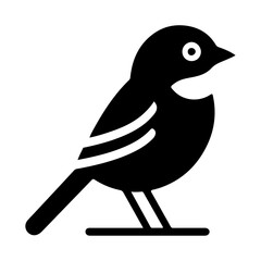 Sticker - Finch bird logo concept, black color silhouette, white background