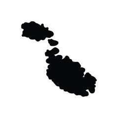 Canvas Print - Black solid icon for malta
