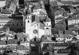 Fototapeta Dziecięca - Trento city view from above in winter season. Trentino Alto Adige, Italy. Black and white image