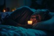night view of a sleeping resident with a small nightlight on