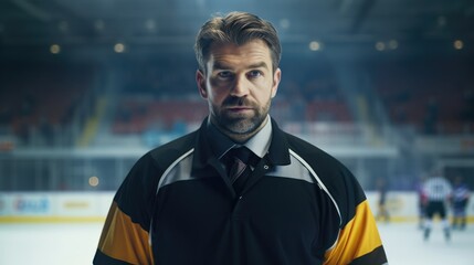 Poster - A man wearing a black and yellow shirt and tie. Suitable for business and professional concepts