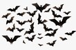 A group of bats flying through the air. Suitable for Halloween-themed designs or nature-related projects