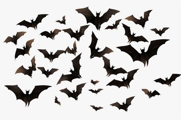 Sticker - A group of bats flying through the air. Suitable for Halloween-themed designs or nature-related projects