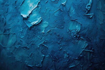 Poster - A detailed close-up shot of a wall painted in a vibrant blue color. This image can be used to add a pop of color and texture to various design projects