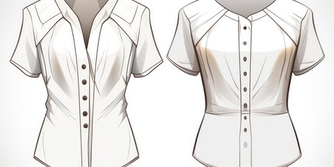 Aufkleber - A women's white shirt that can be used for various purposes