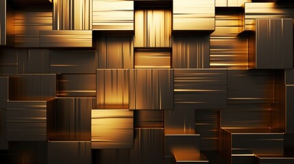 Poster - A wall made up of metallic cubes. Suitable for industrial, futuristic, or abstract concepts
