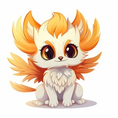 Aufkleber - A charming fairy-tale animal companion, like a baby griffin or a miniature phoenix. Generative AI
