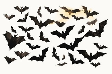 Poster - A group of bats flying in the sky. Perfect for Halloween or spooky-themed designs