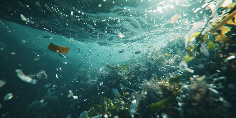 Poster - A close-up view of the water surface of a body of water. Suitable for various uses