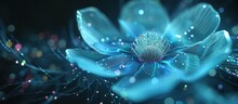 Futuristic Cosmos Flower With Circuit Big Data Technology. AI Generated Image