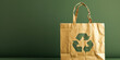 Brown Paper Bag With Green Recycle Logo
