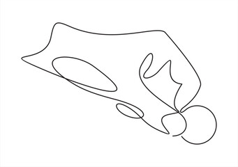 Wall Mural - Hand with Coin money-continuous line drawing