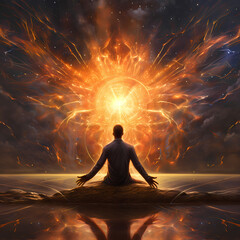 Wall Mural - significant energy source and cosmic connection associated with an awakening concept.