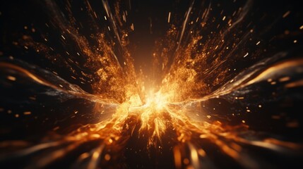 Poster - Bright bursts of light against dark backgrounds, creating abstract, high-contrast scenes. Generative AI
