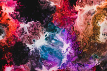 Vibrant Abstract Fluid Art Texture With Swirling Colors