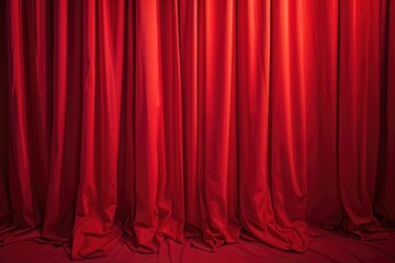Poster - A red curtain hangs in front of a black background. Perfect for theater or event-related designs