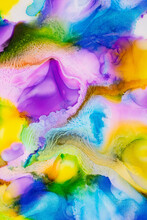 Vibrant Abstract Fluid Art With Colorful Swirls