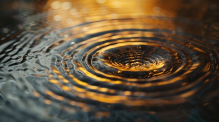 Poster - A close-up view of a water surface with ripples. Can be used to depict tranquility, nature, or the calming effects of water