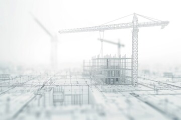 Aufkleber - A picture of a building in the process of being constructed. Suitable for use in construction industry publications and websites