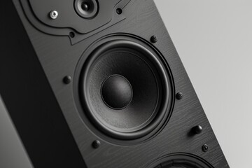 Poster - Close up view of a pair of speakers. Perfect for any music-related projects or advertisements