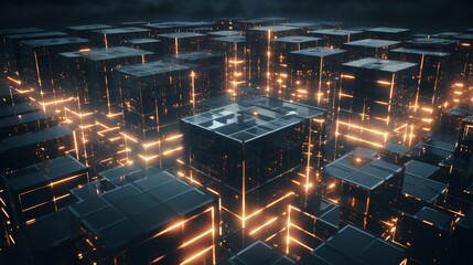 Poster - Drone footage revealing a supercomputer infrastructure, representing the foundation Generative AI