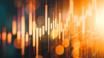 Aufkleber - Stock market or forex trading graph and candlestick chart suitable for financial investment concept. Economy trends background for business idea and all art work design. Abstract finan : Generative AI