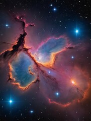 Wall Mural - photo of colorful space galaxy, supernova nebula background