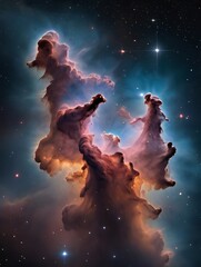 Wall Mural - photo of nebula gas cloud in deep outer space