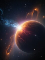 Wall Mural - photo of abstract fantastic space of the universe, space background with nebula and stars, dark spac