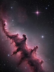 Wall Mural - photo of galaxy texture with stars and beautiful nebula in the background, in the style of dark pink