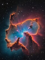 Wall Mural - photo of space nebula and galaxy