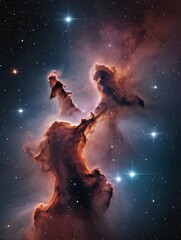 Wall Mural - photo of cosmic background nebula with stardust and shining stars
