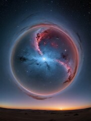Wall Mural - photo of 360 degree equirectangular projection space background with nebula and stars, environment m