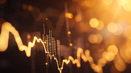 Poster - Business statistics and Analytics value . Abstract glowing forex chart interface background. Investment, trade, stock, finance and analysis concept. : Generative AI