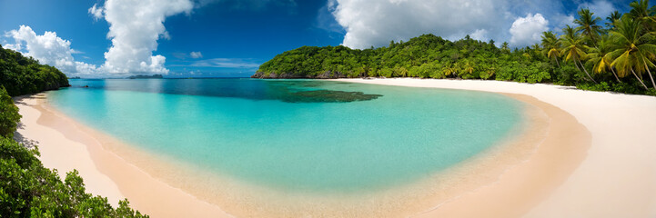 Panorama of a beautiful tropical beach