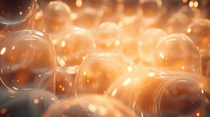 Poster - Layers of translucent circles overlapping to produce an abstract and ethereal scene. Generative AI