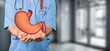 Gastrointestinal tract in Hands of medical doctor