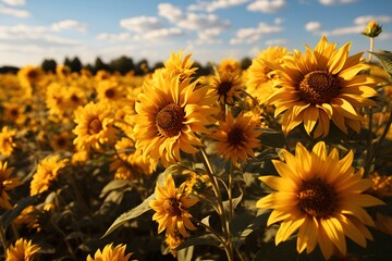  Sunflower field in summer