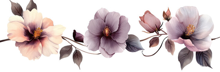 Wall Mural - Fragile Blossoms: A Delicate Dance of Color and Beauty in a Botanical Garden