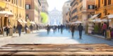 Fototapeta Uliczki - Sunrise over street with pedestrian crossing in Rome