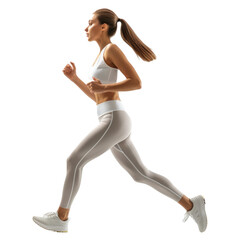 Poster - Full length shot of a slim young woman in sportswear running