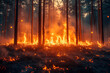 © ADDICTIVE STOCK - Intense Wildfire Engulfing a Forest at Dusk Generative AI image