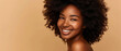 © Ai Studio - Beaming young woman with natural afro hair, her smile radiating beauty and self-confidence