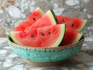 Wall Mural - ripe watermelon slices close-up