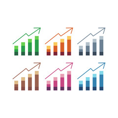 Poster - Flat design colored icon of Graphic finance business sign. Simple business sign in flat style for website,app,and games, vector illustration flat design